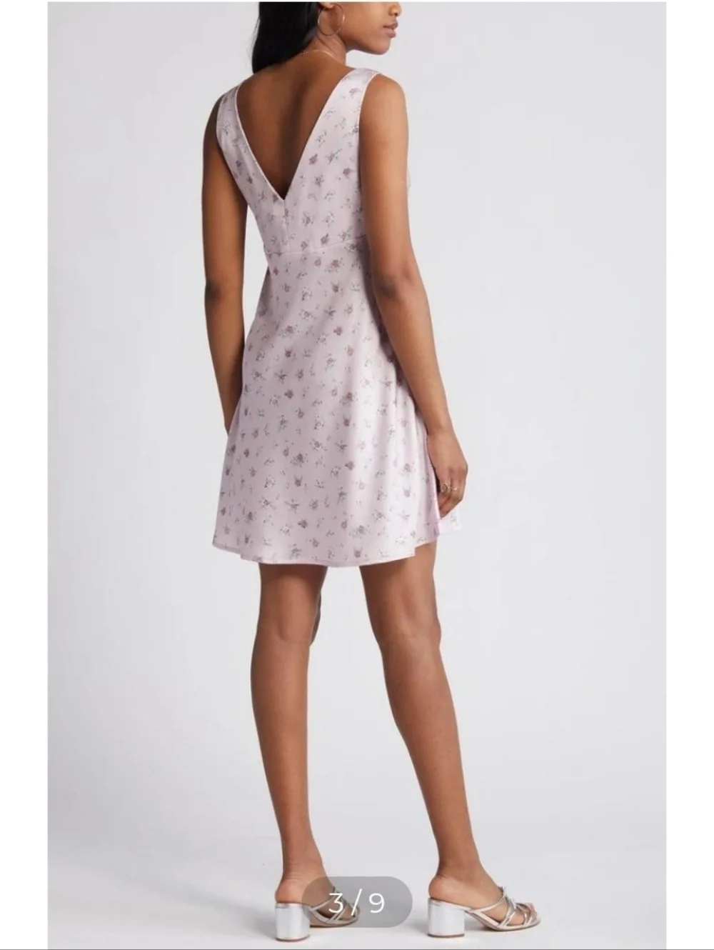NWT BP NORDSTROM Women's Pink Cake Floral Sleeveless Satin Mini Dress Size XL - Picture 2 of 16